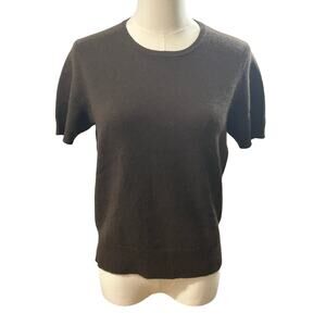 Valerie Stevens 2 ply cashmere brown sweater small preppy academia fall soft